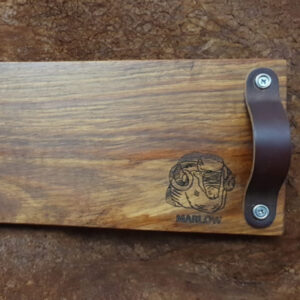 Wooden Kiaat Board Leather Handles